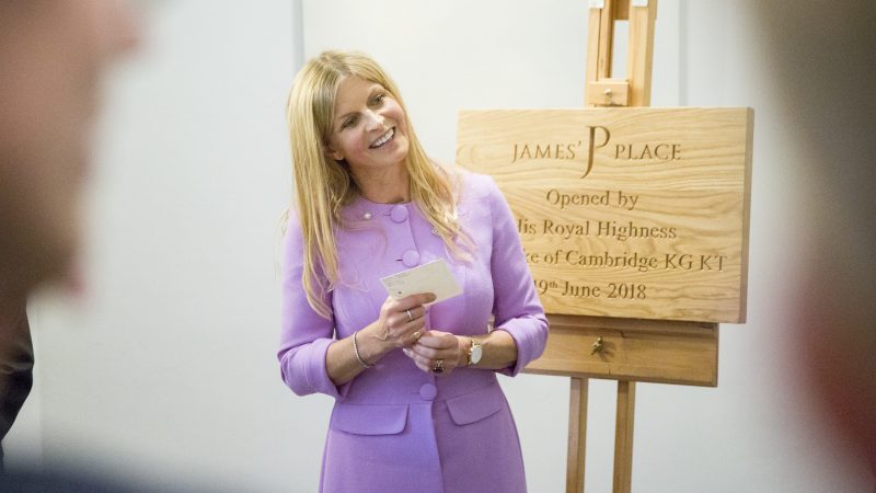 Clare Milford Haven speaking at opening of James' Place Liverpool