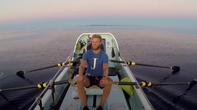 Men rowing a boat