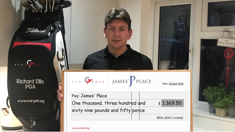 Man holding a cheque