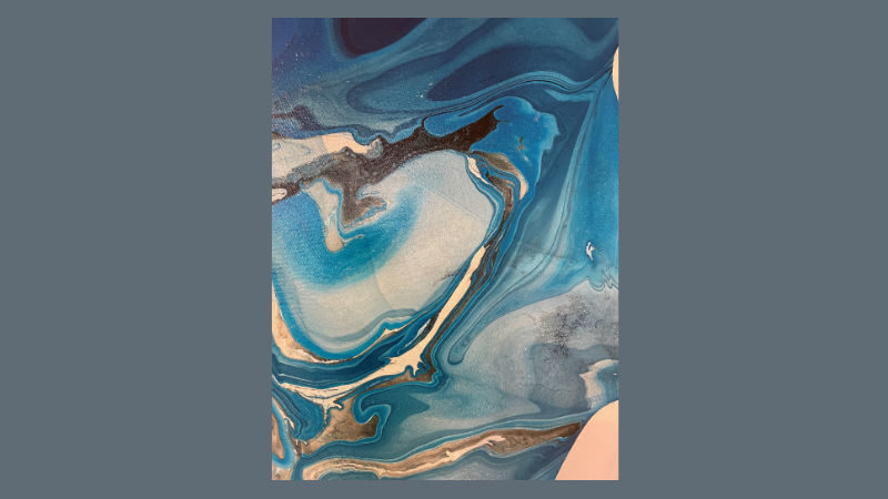 Blue and beige abstract artwork