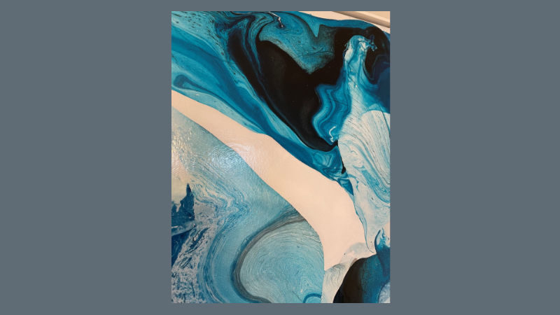 Photo of blue, swirly, artwork