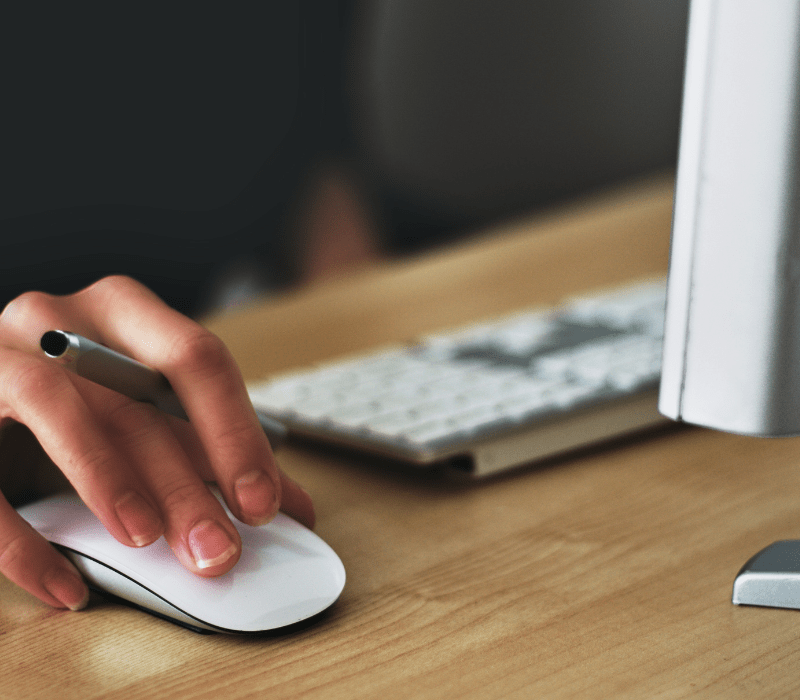 Woman using computer