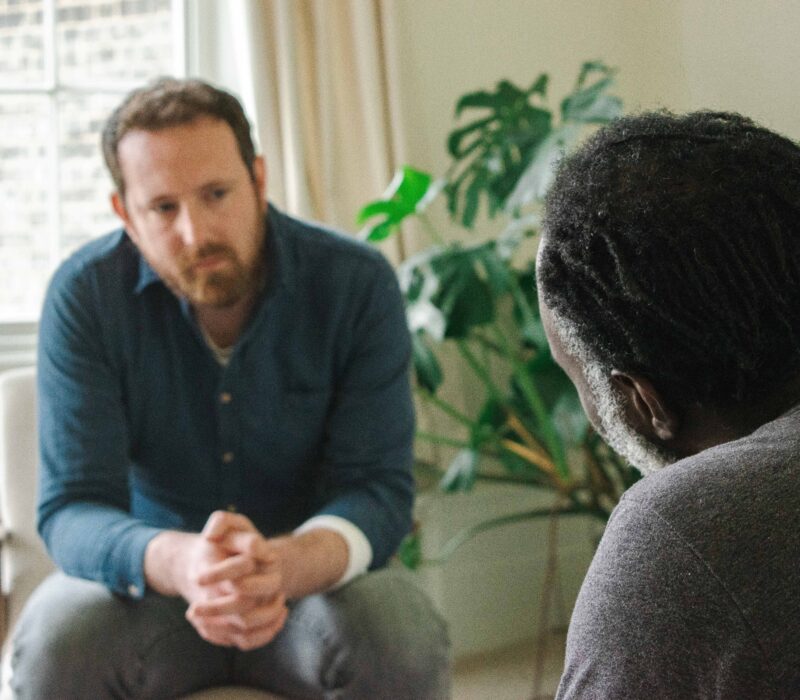 Man having therapy at James' Place London