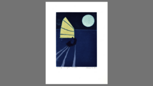 Thumbnail of http://Blue%20artwork%20of%20boat%20sailing