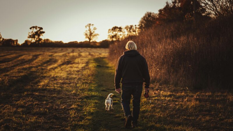 Man walking dog