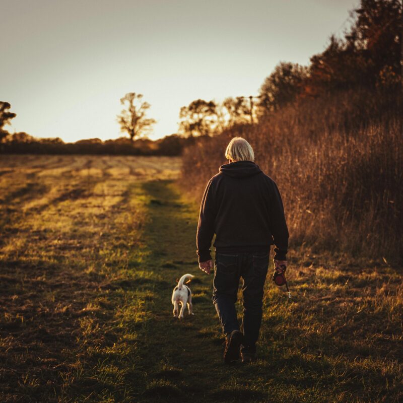 Man walking dog