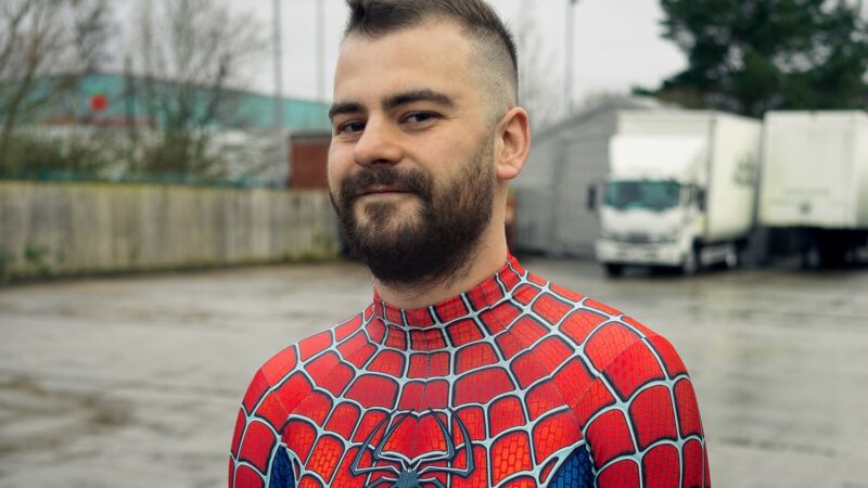 Man dressed as Spiderman