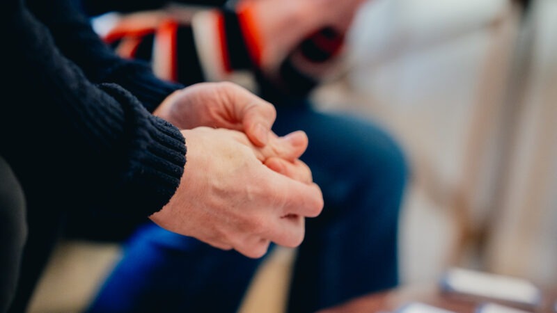 Close up of man's hand
