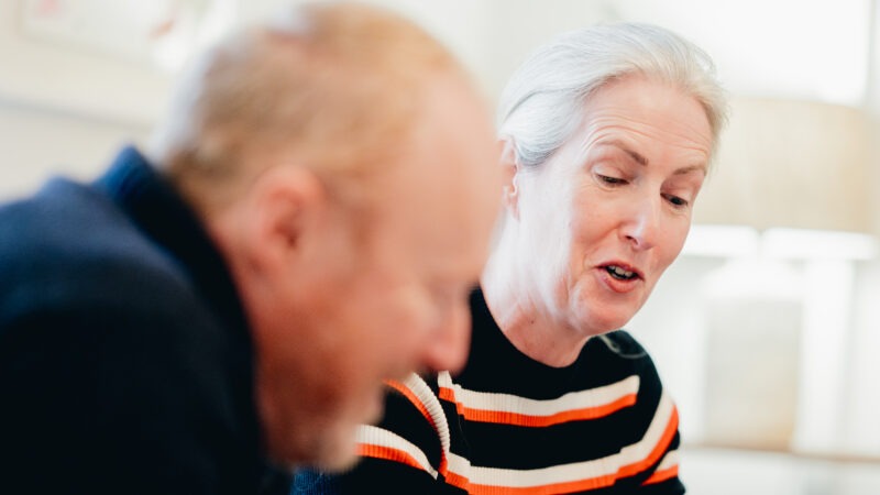 Man and woman in a therapy sessions