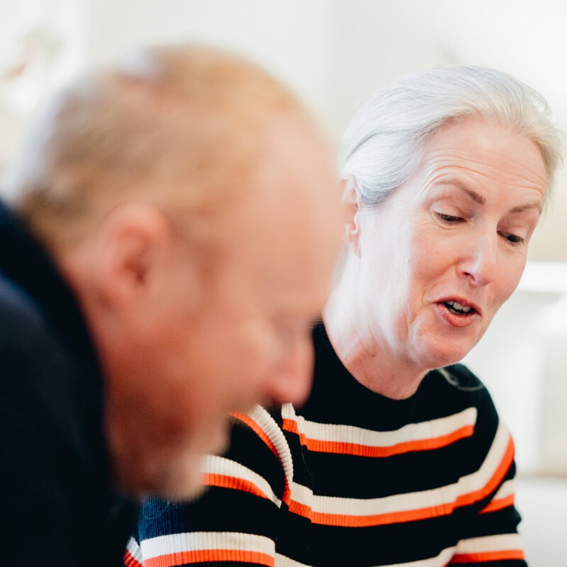 Man and woman in a therapy sessions