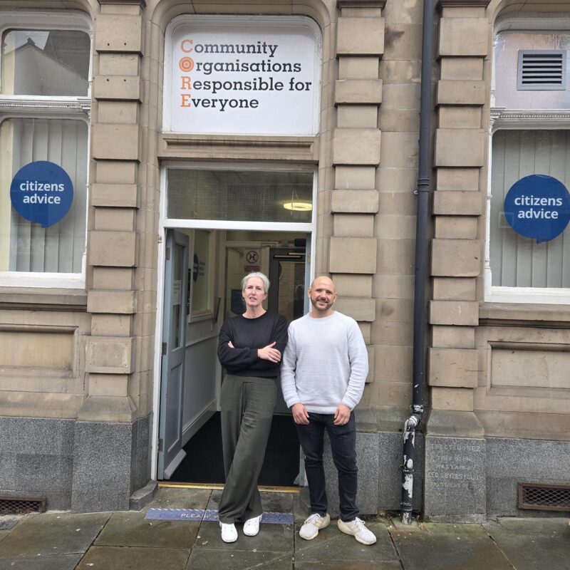 Sarah and Andrew outside CORE Darlington