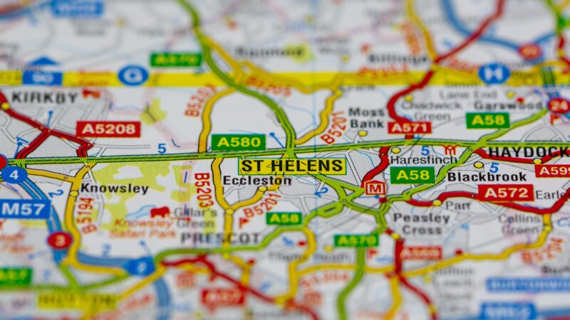 Map of St Helens