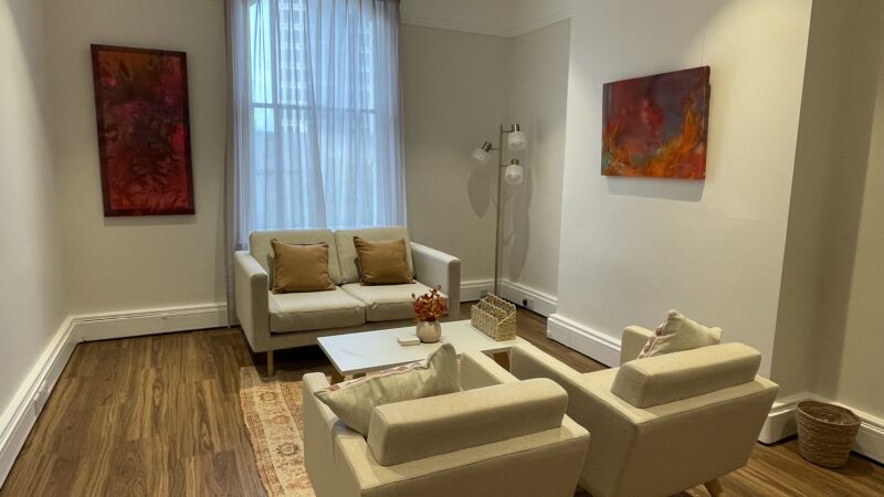 Therapy room at James' Place Birmingham.
