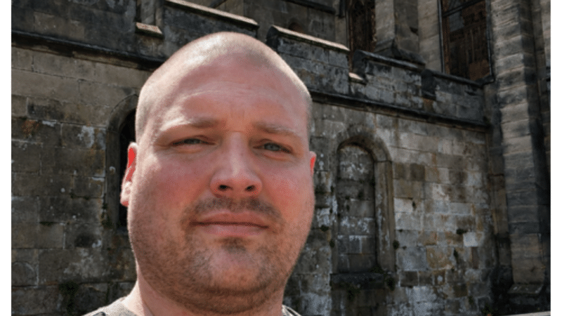Man looking at camera